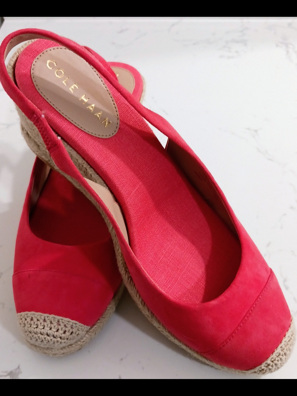 Cole Haan Women’s Red Espadrille Slingback Wedges